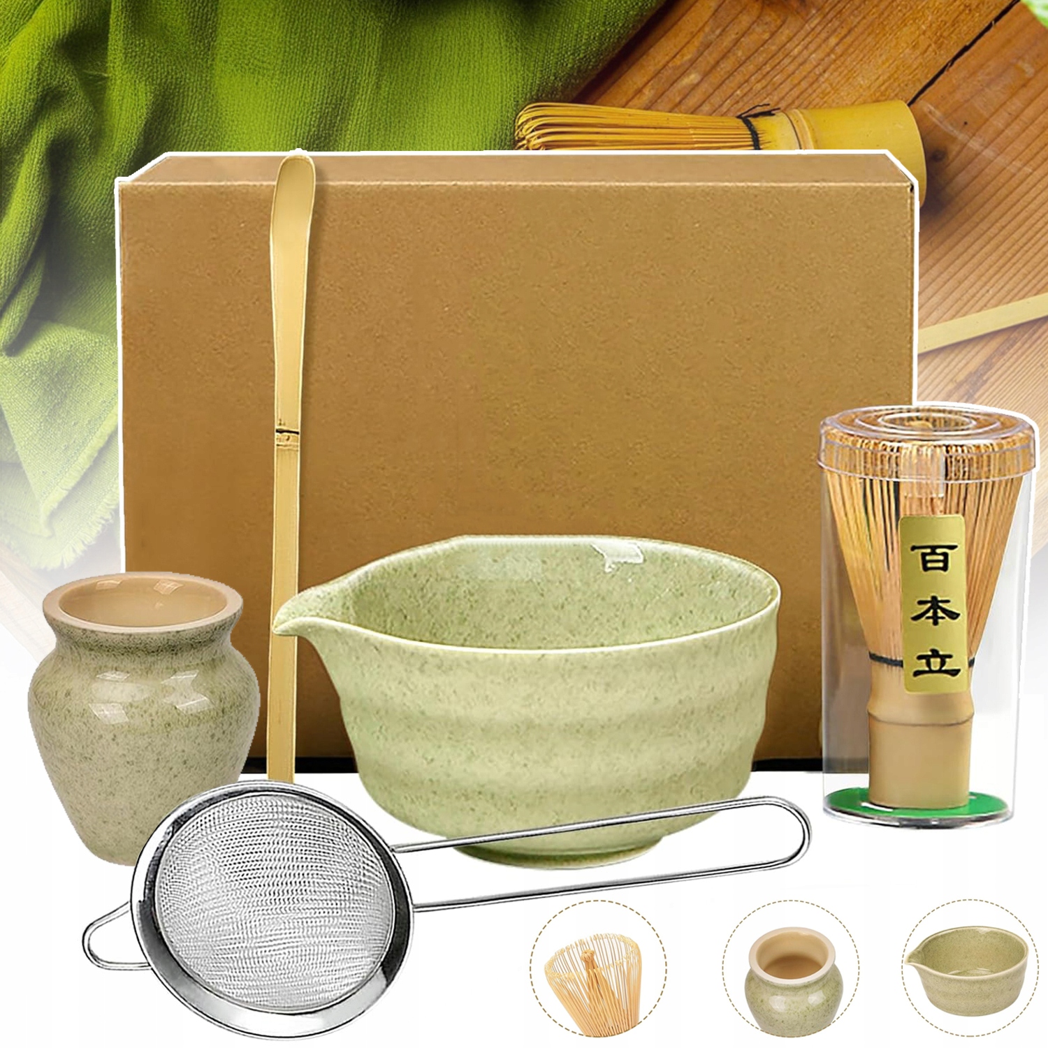 Zestaw Miotełka Chasen Pędzel Do Herbaty Matcha,ceramiczna Miseczka Matcha