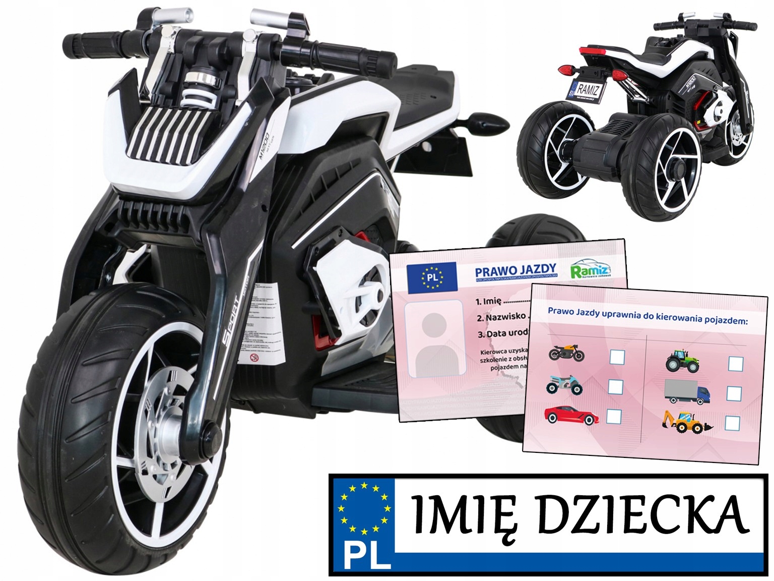 trzykołowy Stabilny Motor Dla Dziecka Future motorek z piankowymi kołami