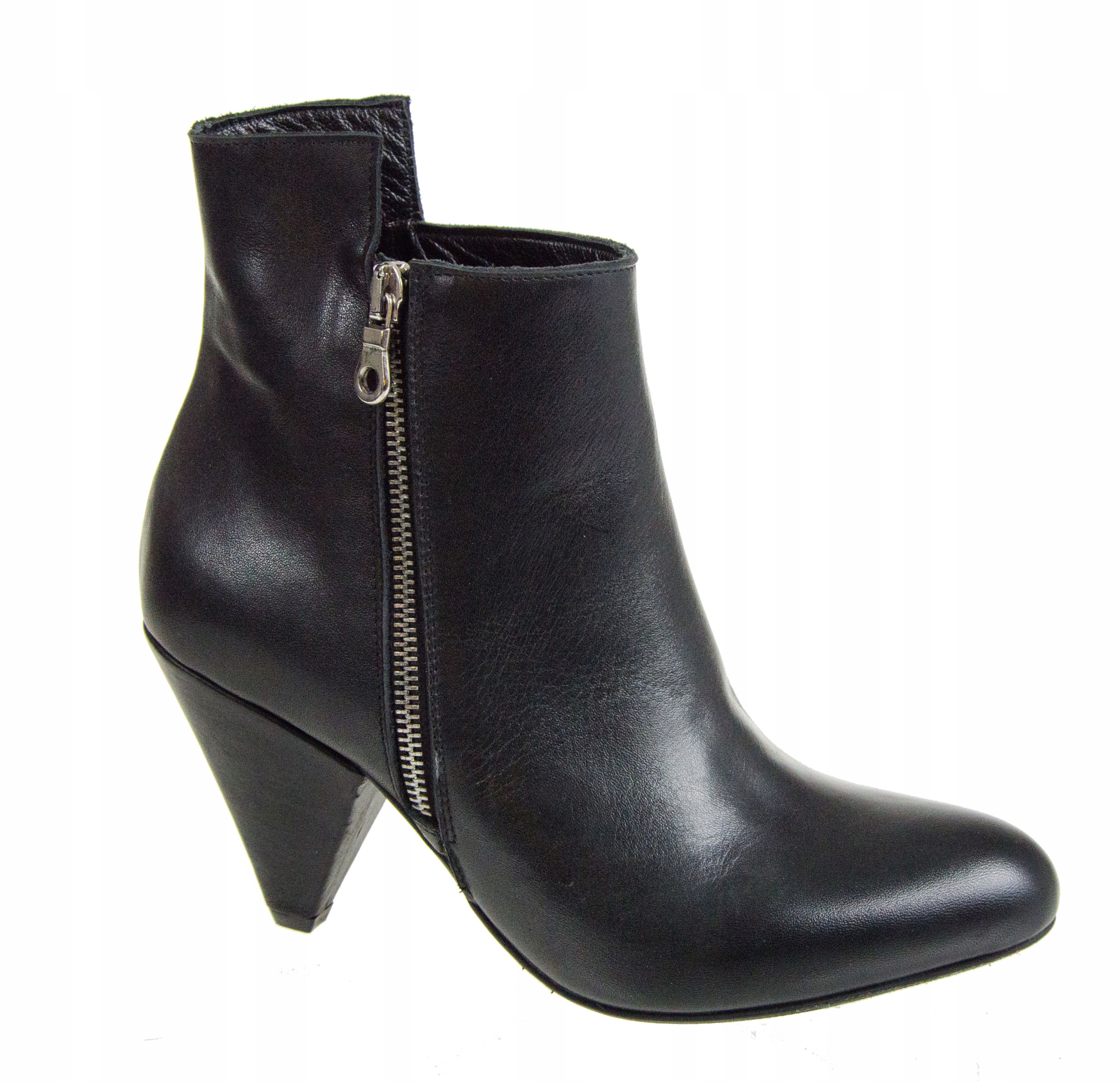 L'estrosa 5315 Italské Kotníkové Boty Kovbojské Boty Černá Kůže