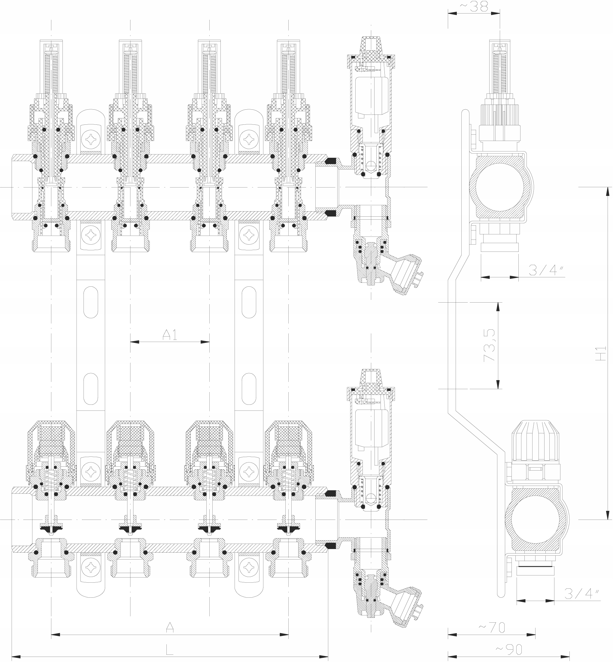 Rozdzielacz Invena 8 obwodów Liczba obwodów 8