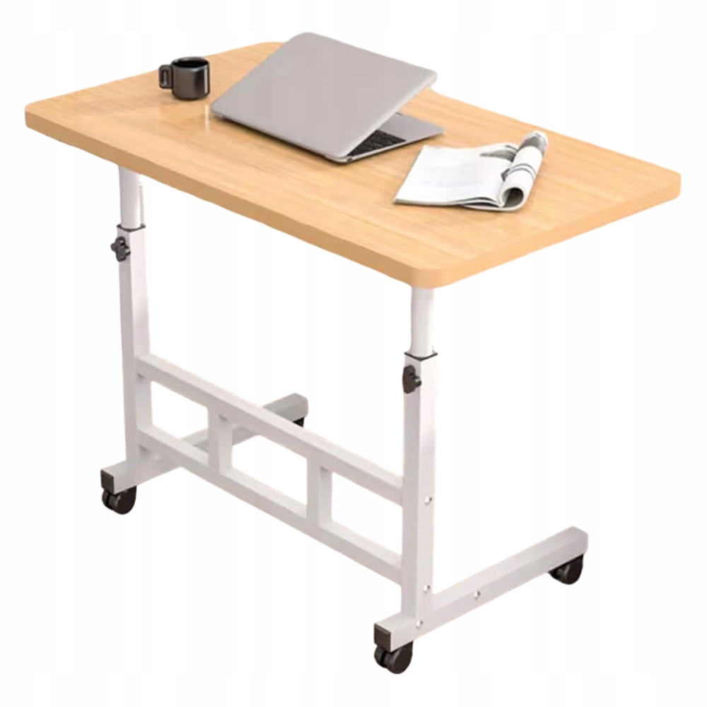 Mobilny stolik pod laptopa na kółkach z regulacją wysokości 80x40 cm