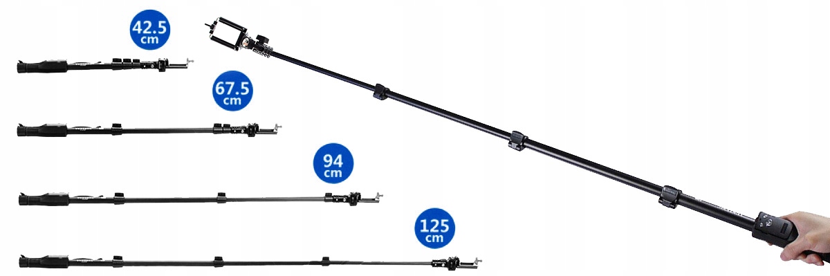 KIJEK SELFIE STICK MONOPOD BLUETOOTH ZOOM PRZYCISK do TELEFONÓW KAMEREK Marka Yunteng
