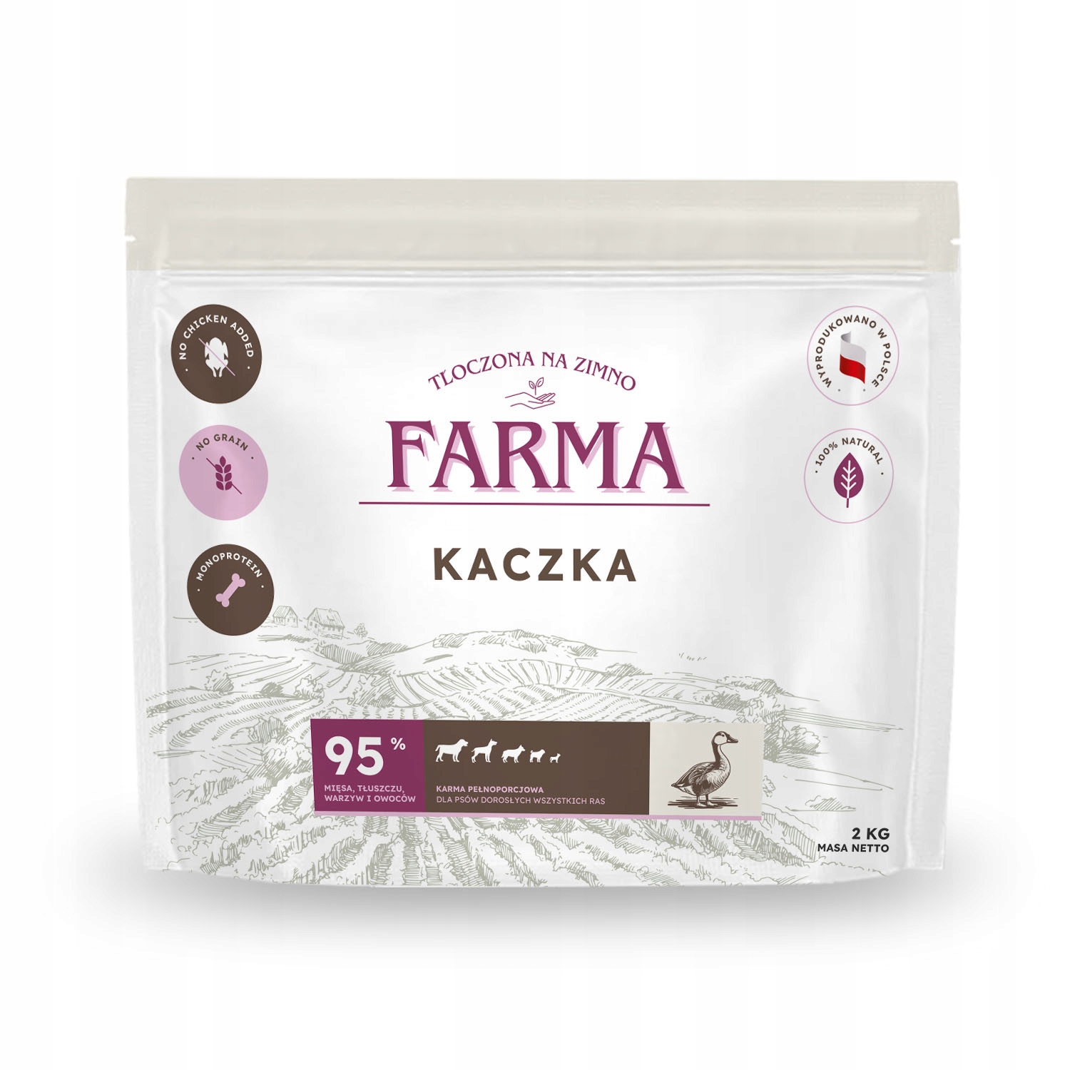 Farma Hypoalergenní kachna krmivo lisované za studena pro psy 2 kg