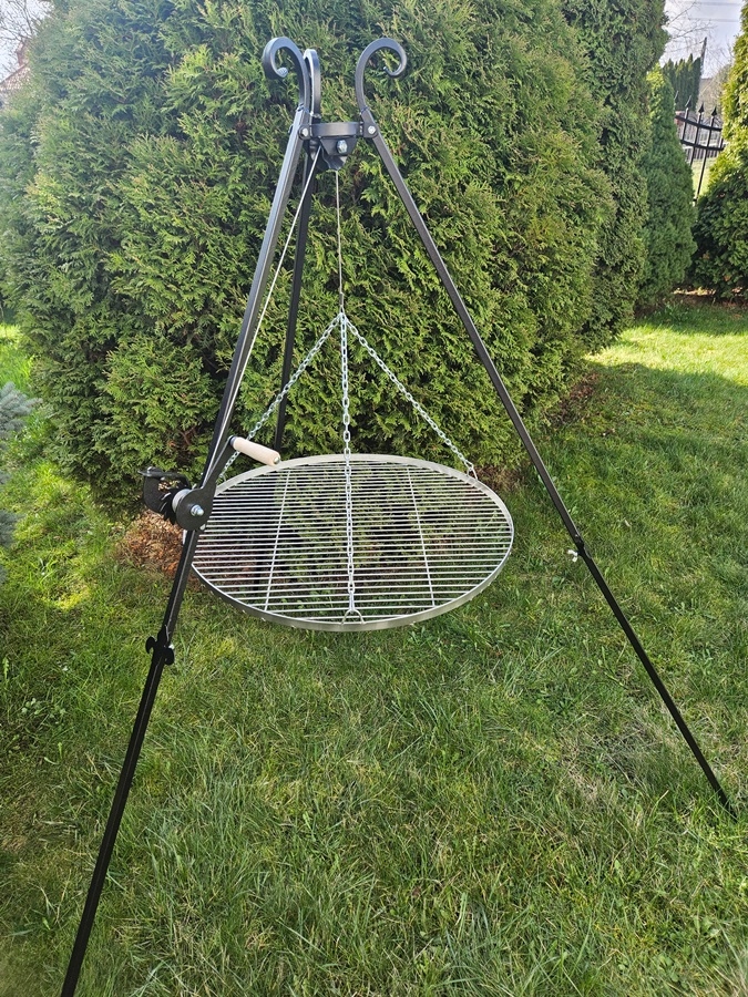GRILL TRÓJNÓG OGRODOWY 185CM RUSZT NIERDZEWNY 70CM Waga produktu z opakowaniem jednostkowym 15 kg
