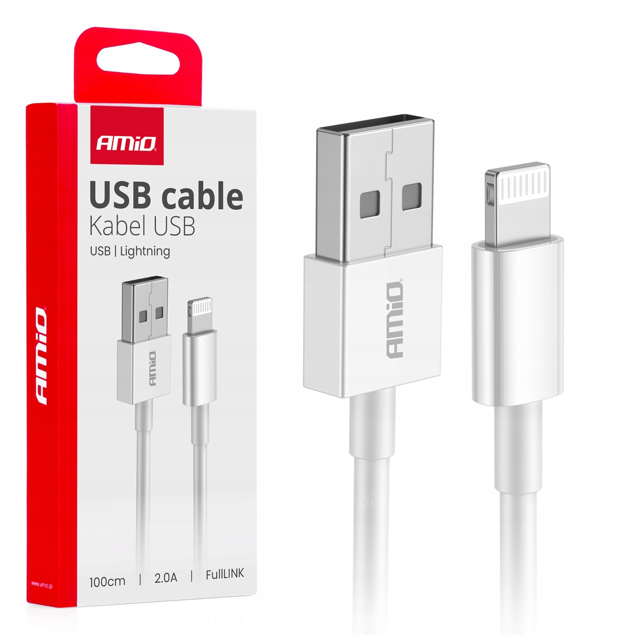 Kabel do ładowania Usb-a Lightning Iphone 2A 100cm FullLINK AMIO-03895