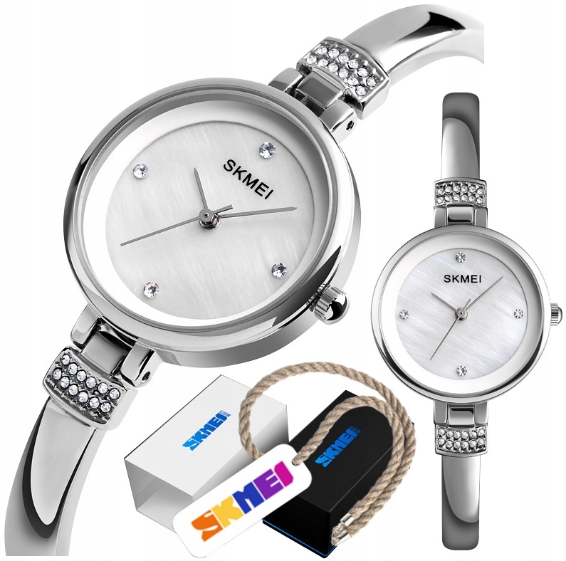 Malé Stříbrné Elegantní Dámské Hodinky Skmei Prémiový Náramek Originál