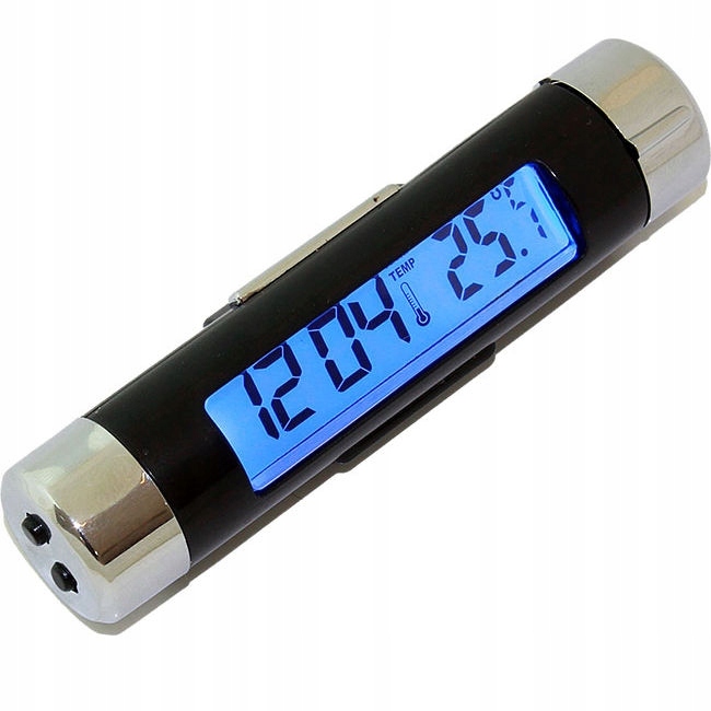 Zegarek z termometrem do samochodu na klips + baterie 12H/24H