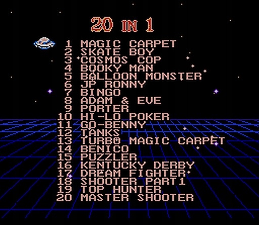 Asder 20 in 1 Pegasus Famicom NES kartridż