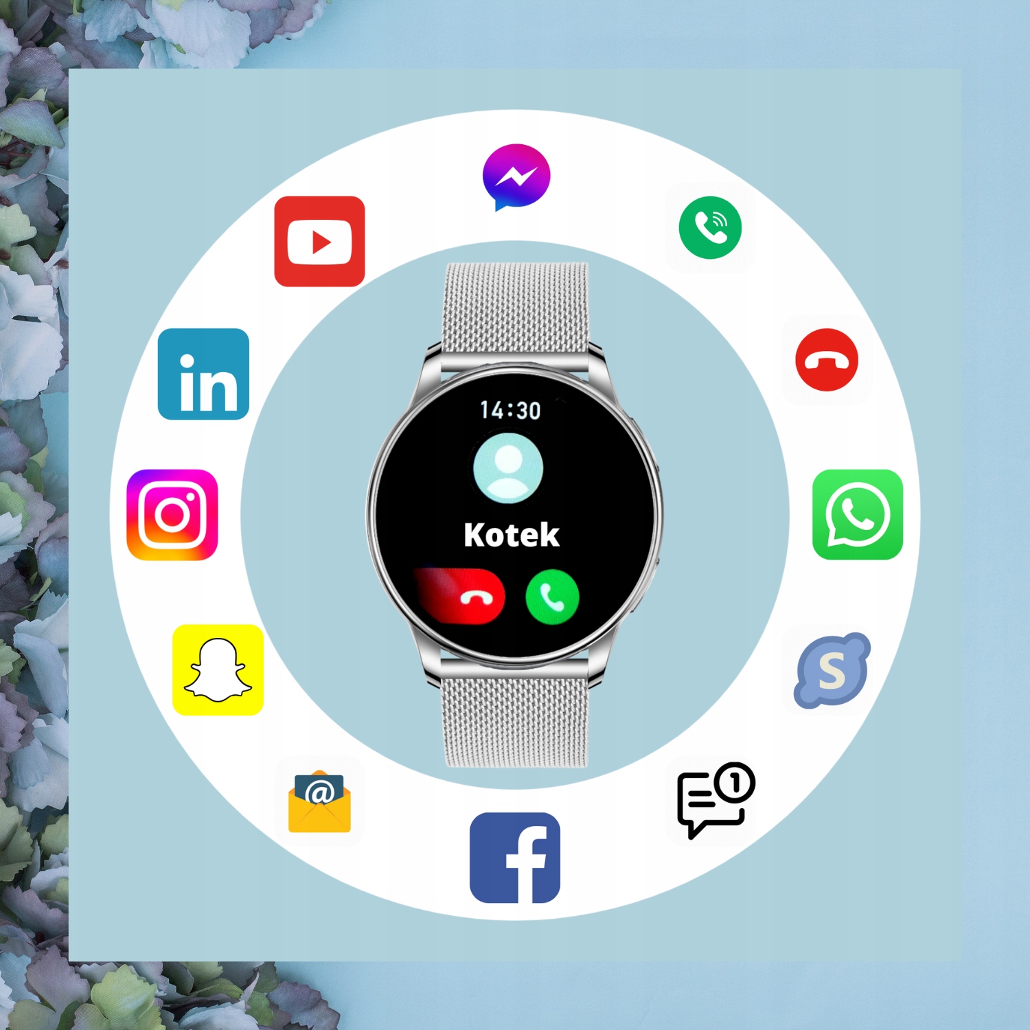 SMARTWATCH ZEGAREK DAMSKI MENU POLSKIE FUNKCJA DZWONIENIA SMART WATCH PULS Model inny