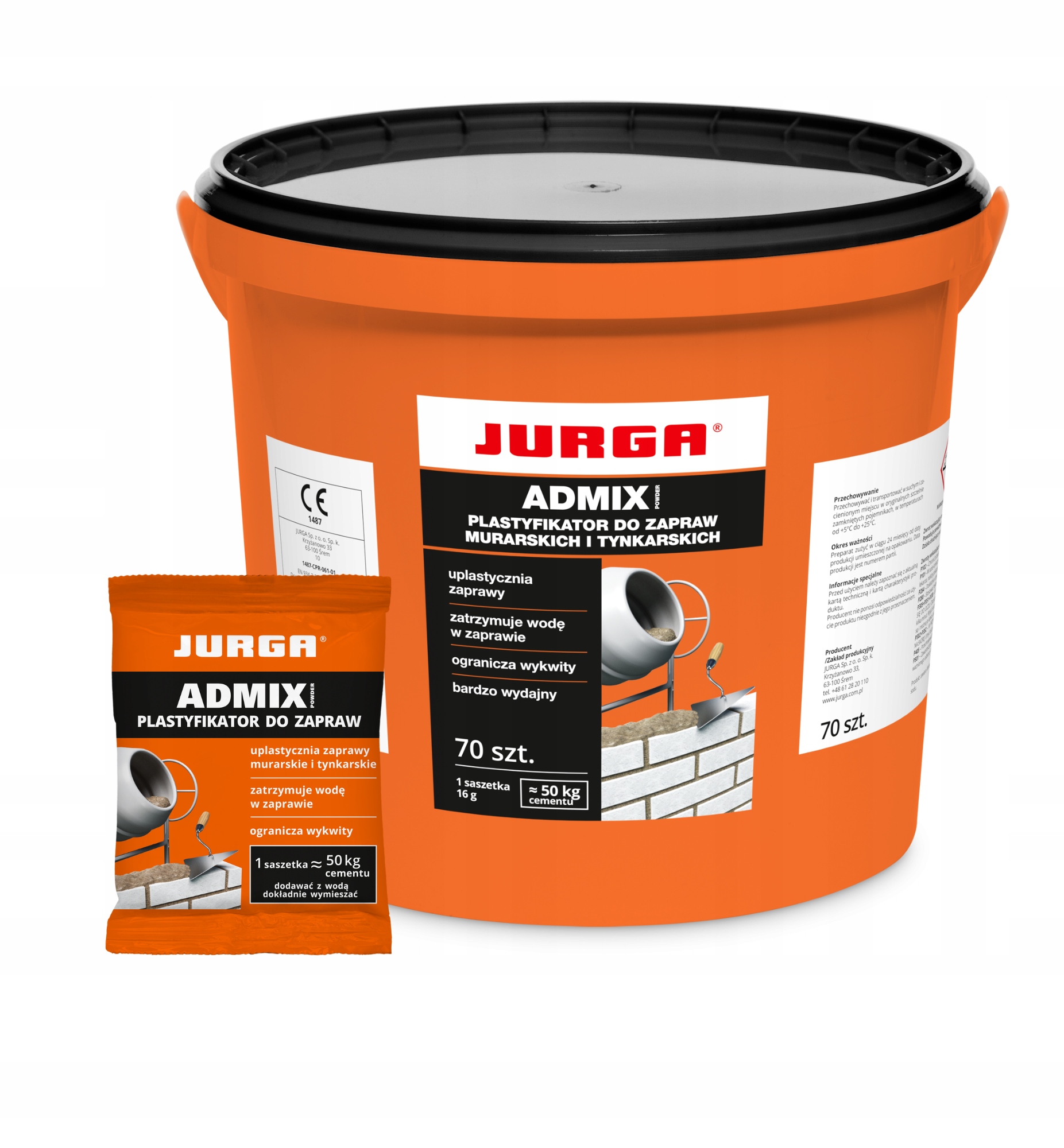 Plastyfikator do BETONU uplastyczniacz ZAPRAW Saszetki ADMIX POWDER 150szt