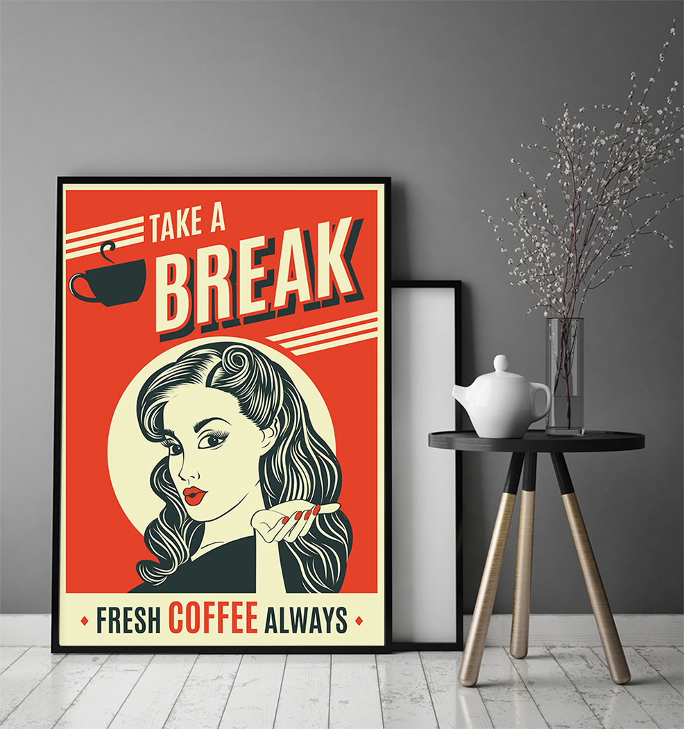 OBRAZ PLAKAT RAMA 53x73 cm Kawa P1949 Tematyka rośliny