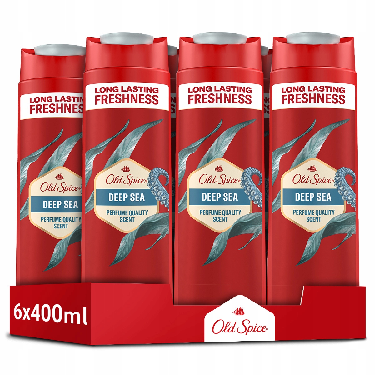 Old Spice Deep Sea Żel męski pod prysznic i szampon 3w1, 6 x 400 ml