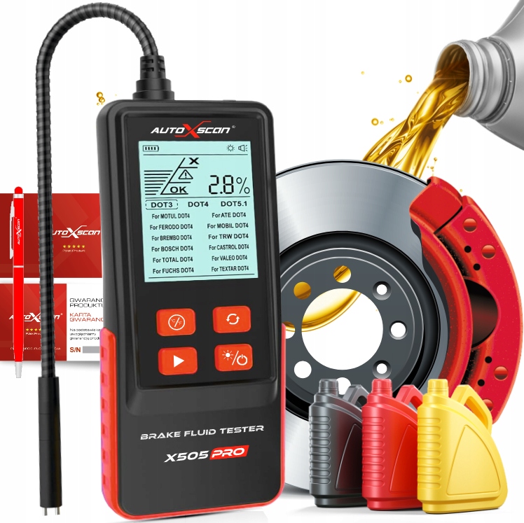 Digitálny Tester, Merač Kvality A Kvality Brzdovej Kvapaliny So Sondou Autoxscan X502PRO