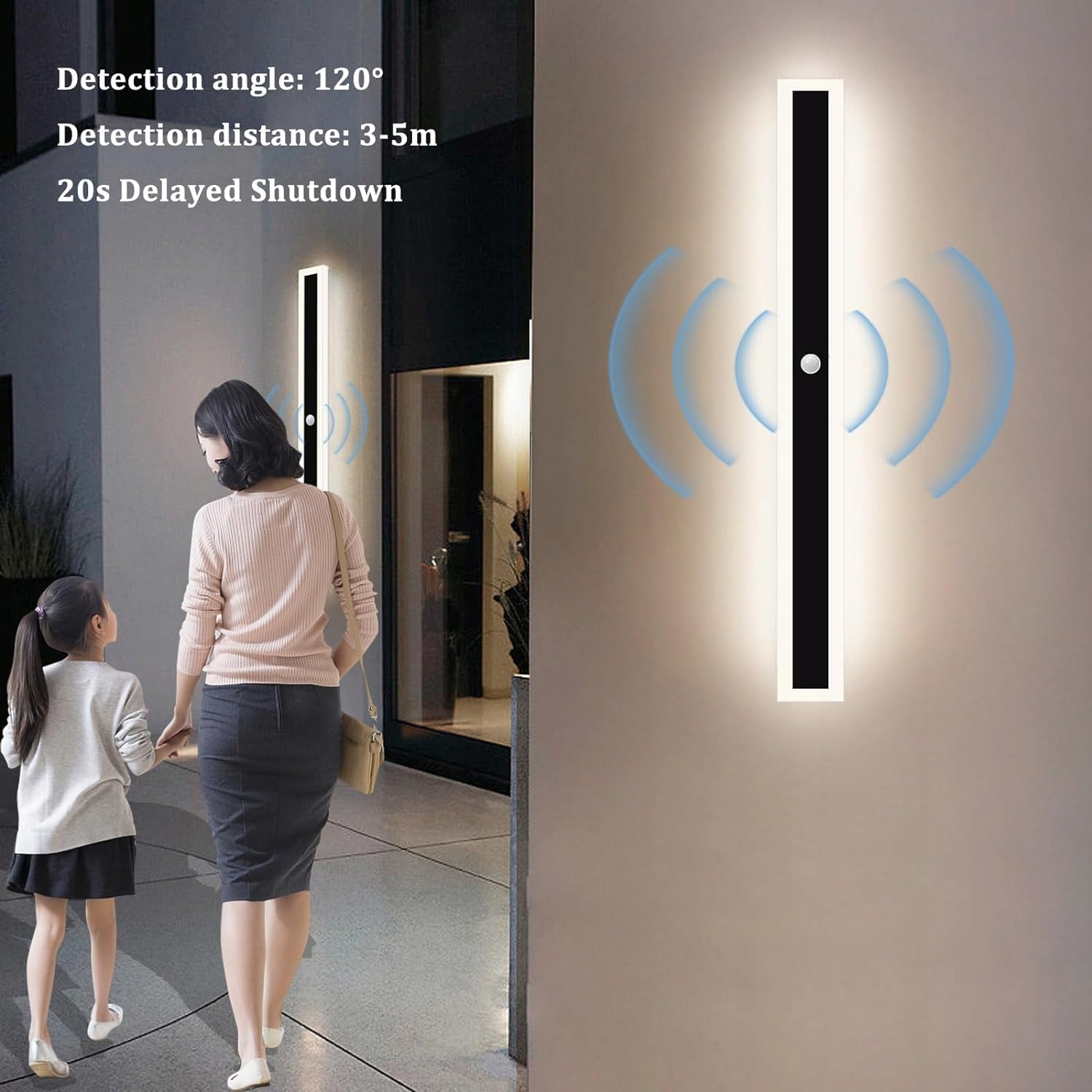 ANKBOY Nowoczesna Lampa Ścienna LED z Czujnikiem Ruchu IP65 do Ogrodu 4500K — miniatura 5