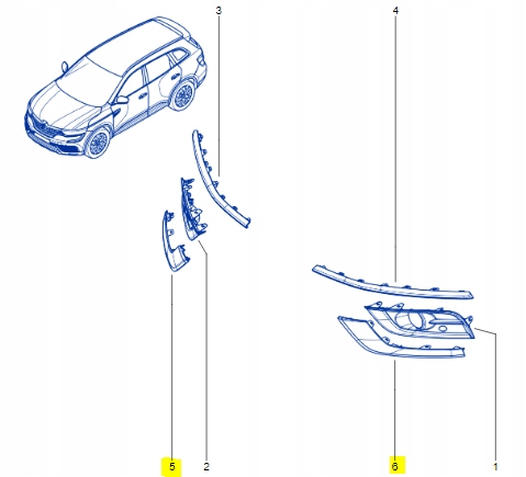 CHROM HALOGENU ZDERZAKA L/P KOLEOS II LIFT 19-