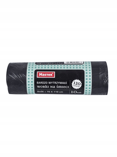 Levně 10x Master Velmi silné černé pytle na odpadky 120L 10 Kusů