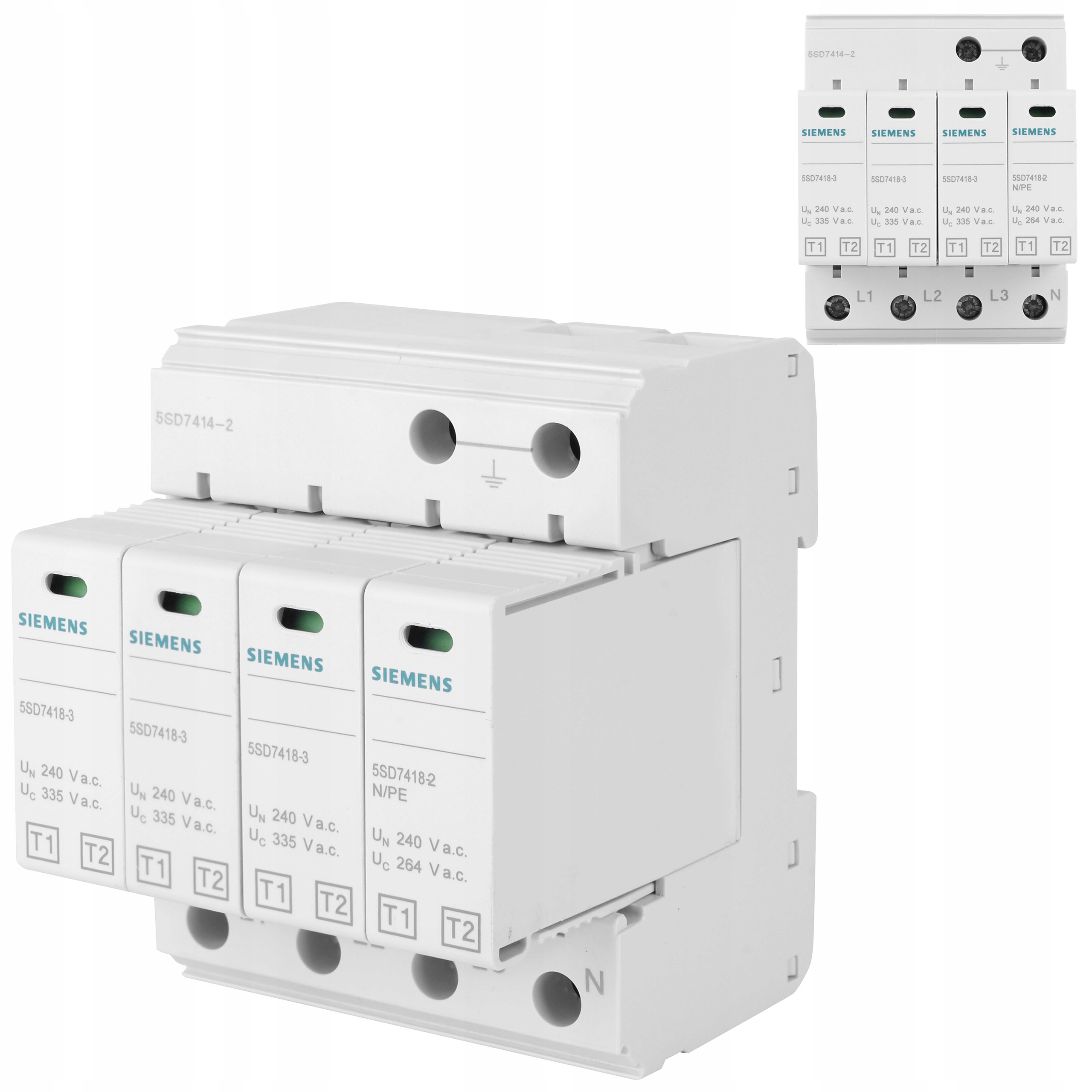 Obmedzovač prepätia B+c 4P 12,5 kA T1/T2 Siemens