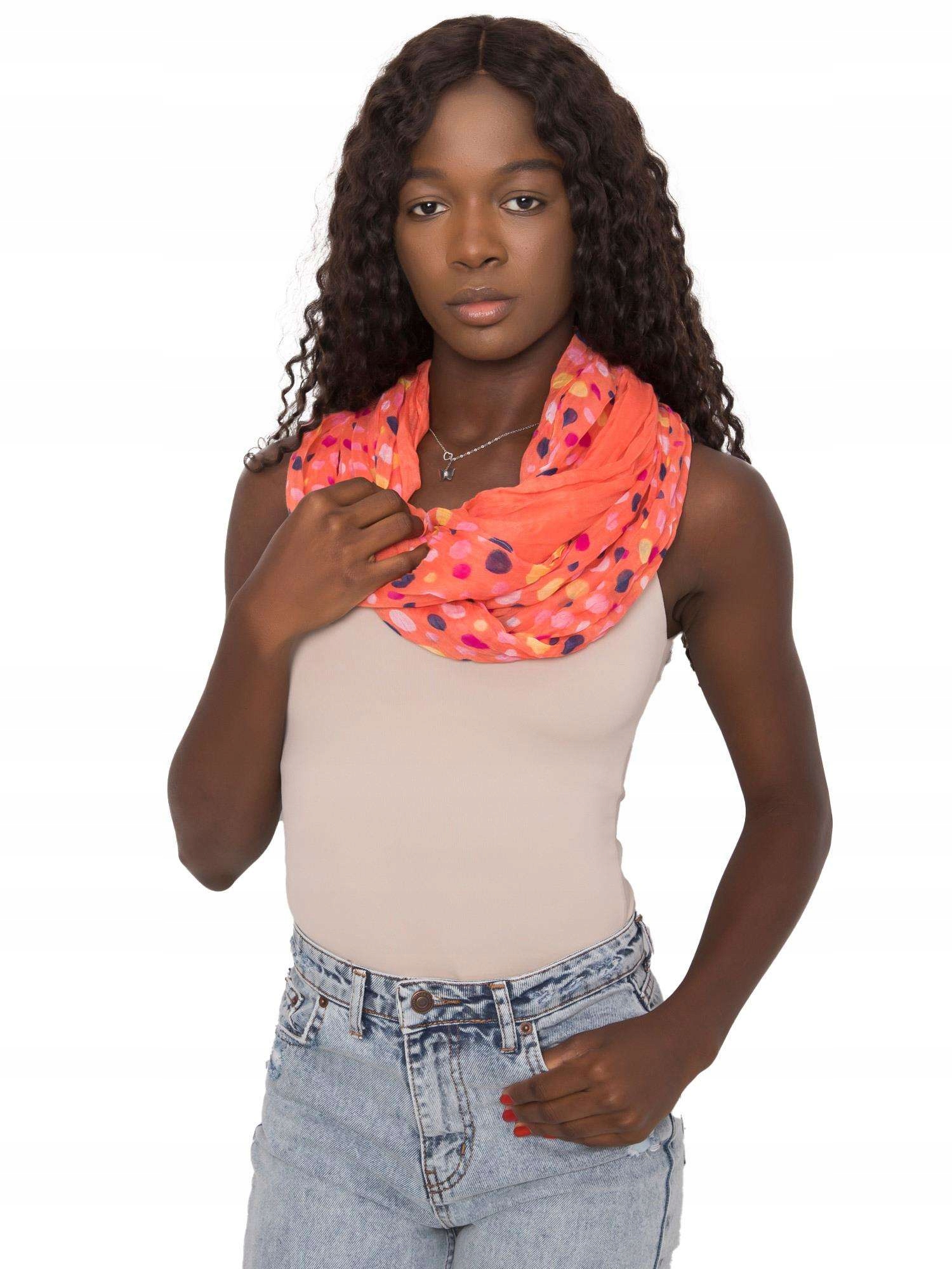 CHUSTA DAMSKA APASZKA SZAL BANDANA W GROSZKI