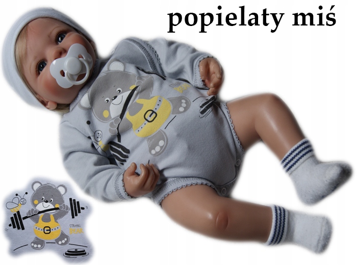 

Body kopertowe pajacyk z nadrukiem 56 długi rękaw