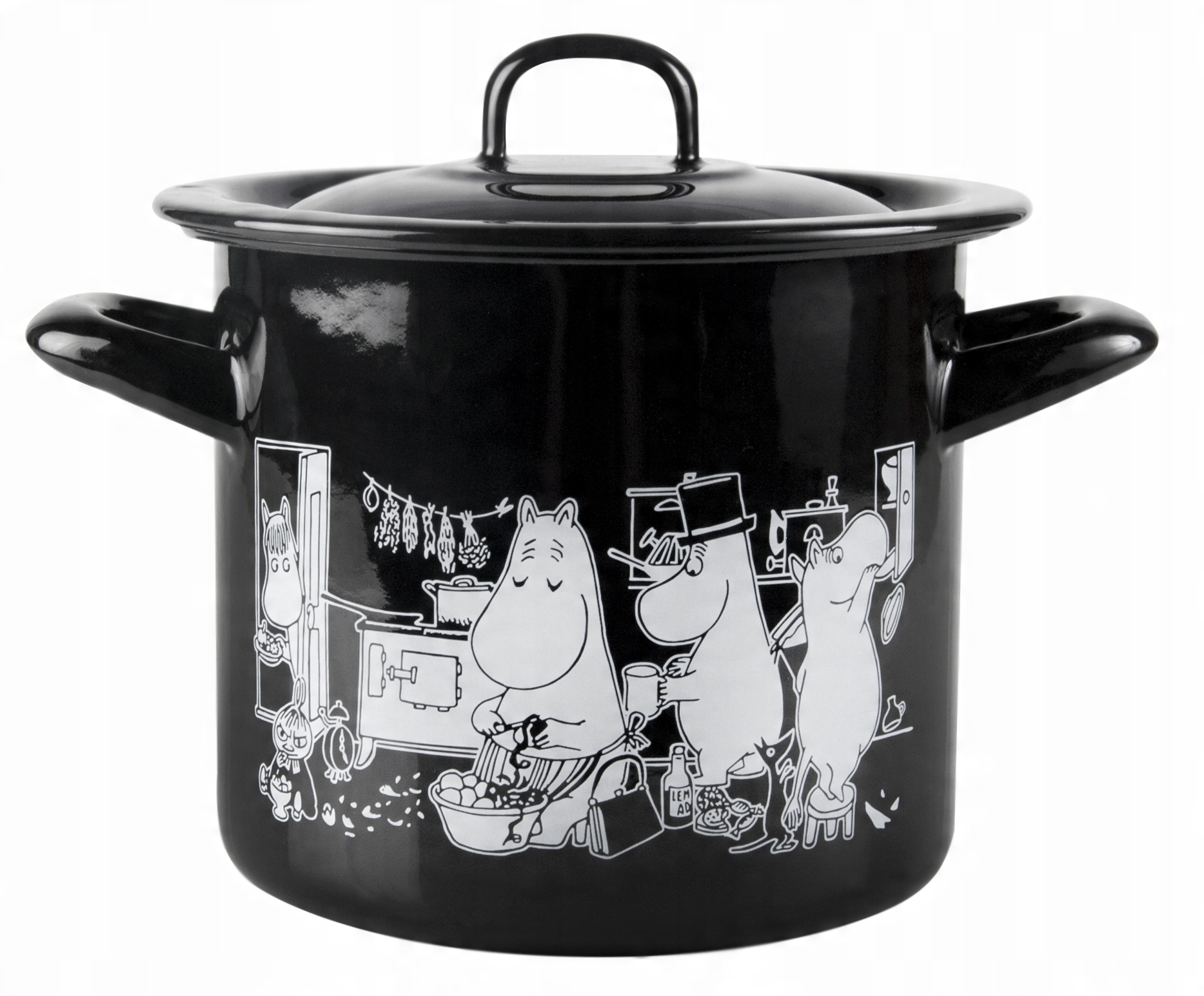 

Garnek z pokrywką Muminki (czarny) 1,5l Muurla