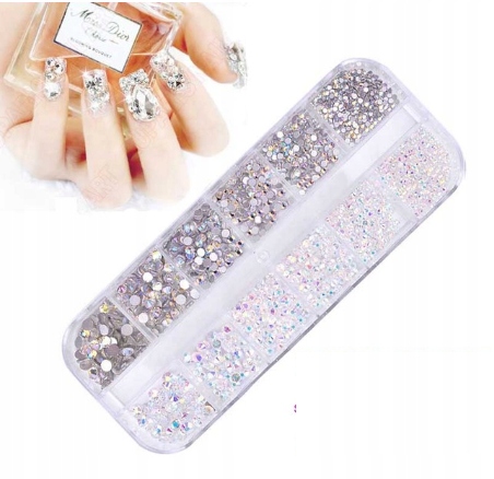 CYRKONIE BOX CEKINY DO PAZNOKCI CRYSTAL ROZMIARY Marka inna marka