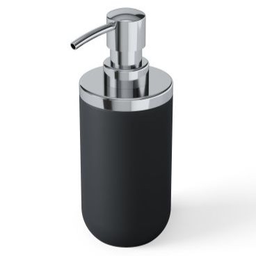 Dávkovač tekutého mýdla, nádobka s pumpičkou, černý chrom, moderní Junip