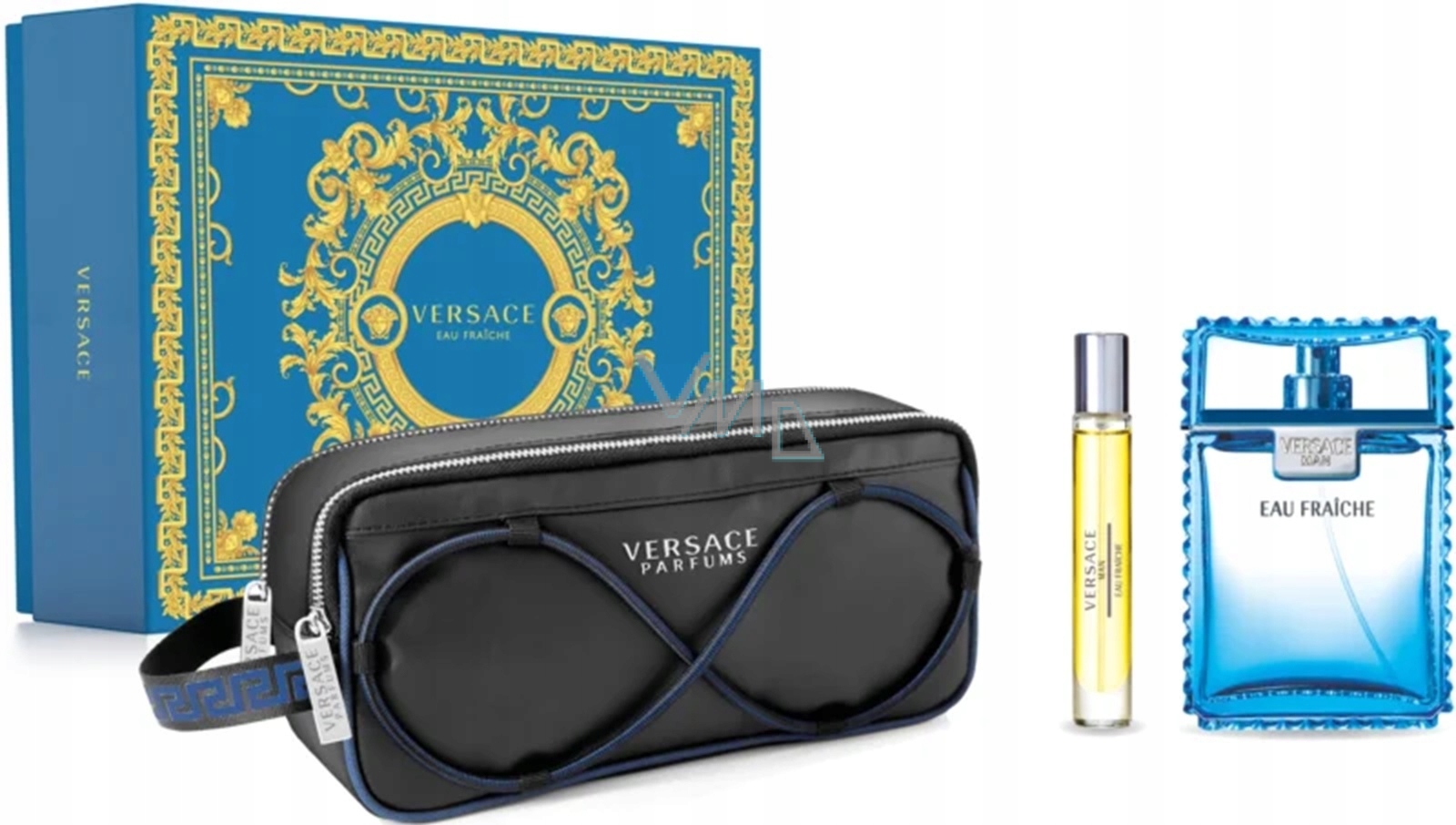 Versace Eau Fraiche 100+10ml Edt Woda Toaletowa Kosmetyczka Zestaw Męski