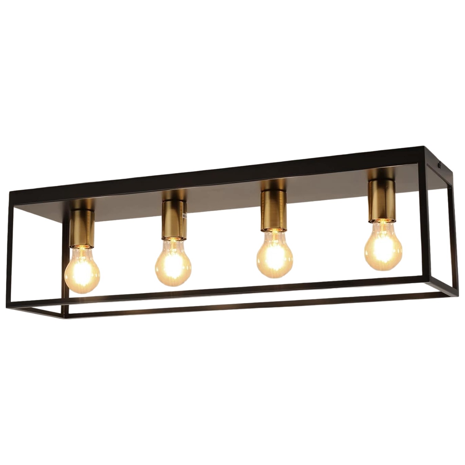 Industriálna stropná lampa Vintage 4 svetelné body 72x18x20 čierna