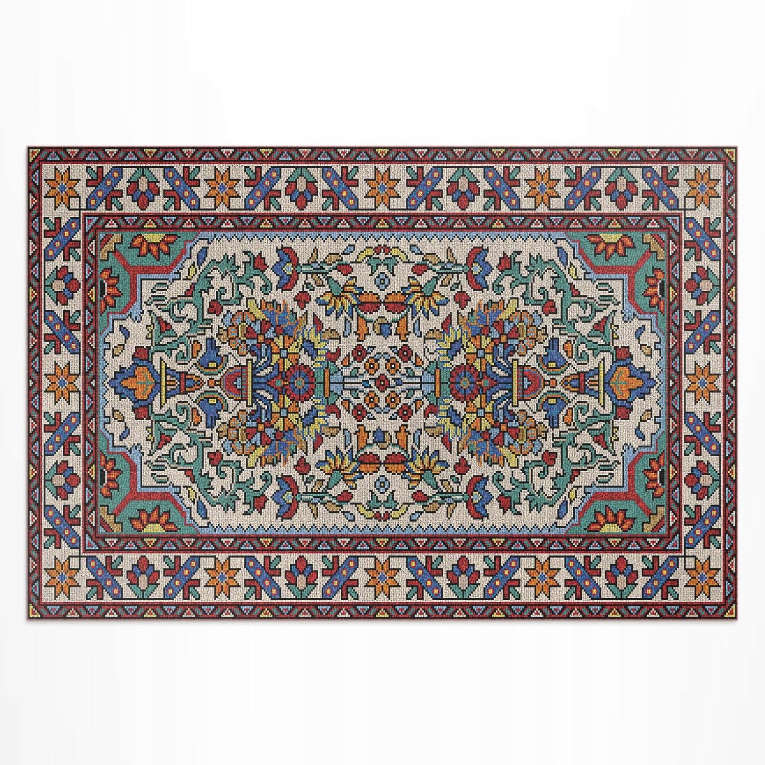 Vonkajší vinylový koberec do záhrady Bohatý vzor v tureckom štýle 225 x 150 cm