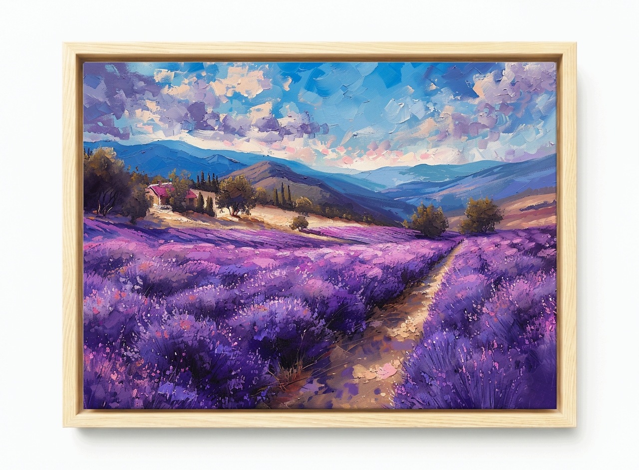 Obraz Rám Americká Krajina Hory Pole Levandule Květiny 60x40