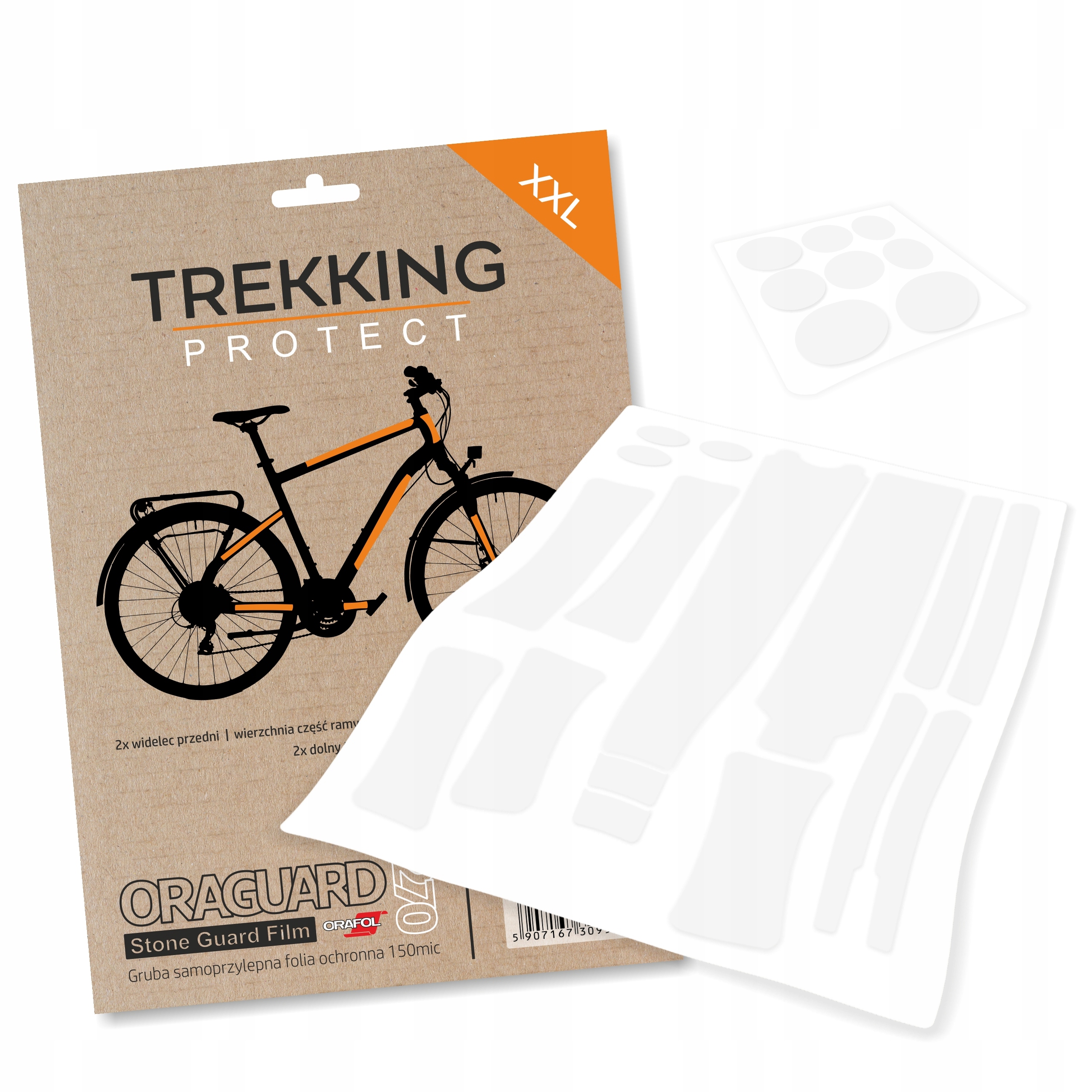 Folia ochronna Naklejki rower Trekking taśma Oraguard 270 zestaw XXL grube