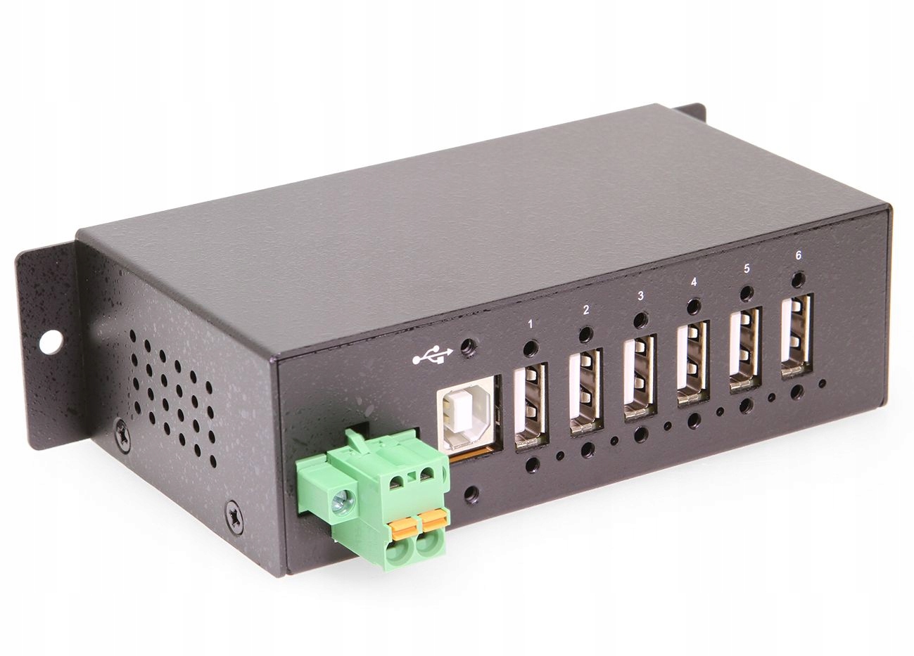 Usb hub 2.0 6-portový Coolgear spravovatelný Esd 15kV Din průmyslový