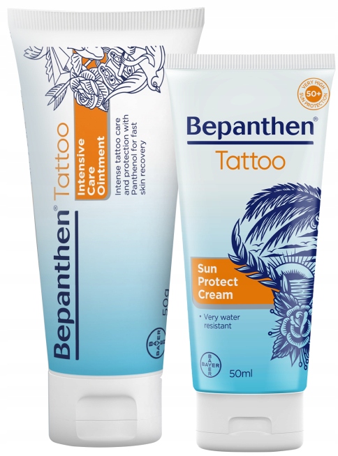 Bepanthen Tattoo Maść Krem SPF50 do tatuaży 50 g 50 ml Zestaw