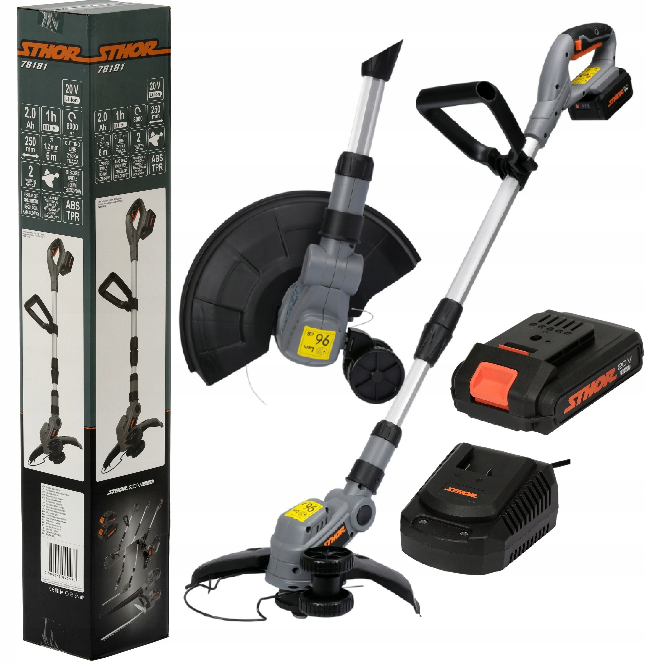 PODKASZARKA akumulatorowa 20V + akumulator 2AH + ŁADOWARKA 78181 STHOR
