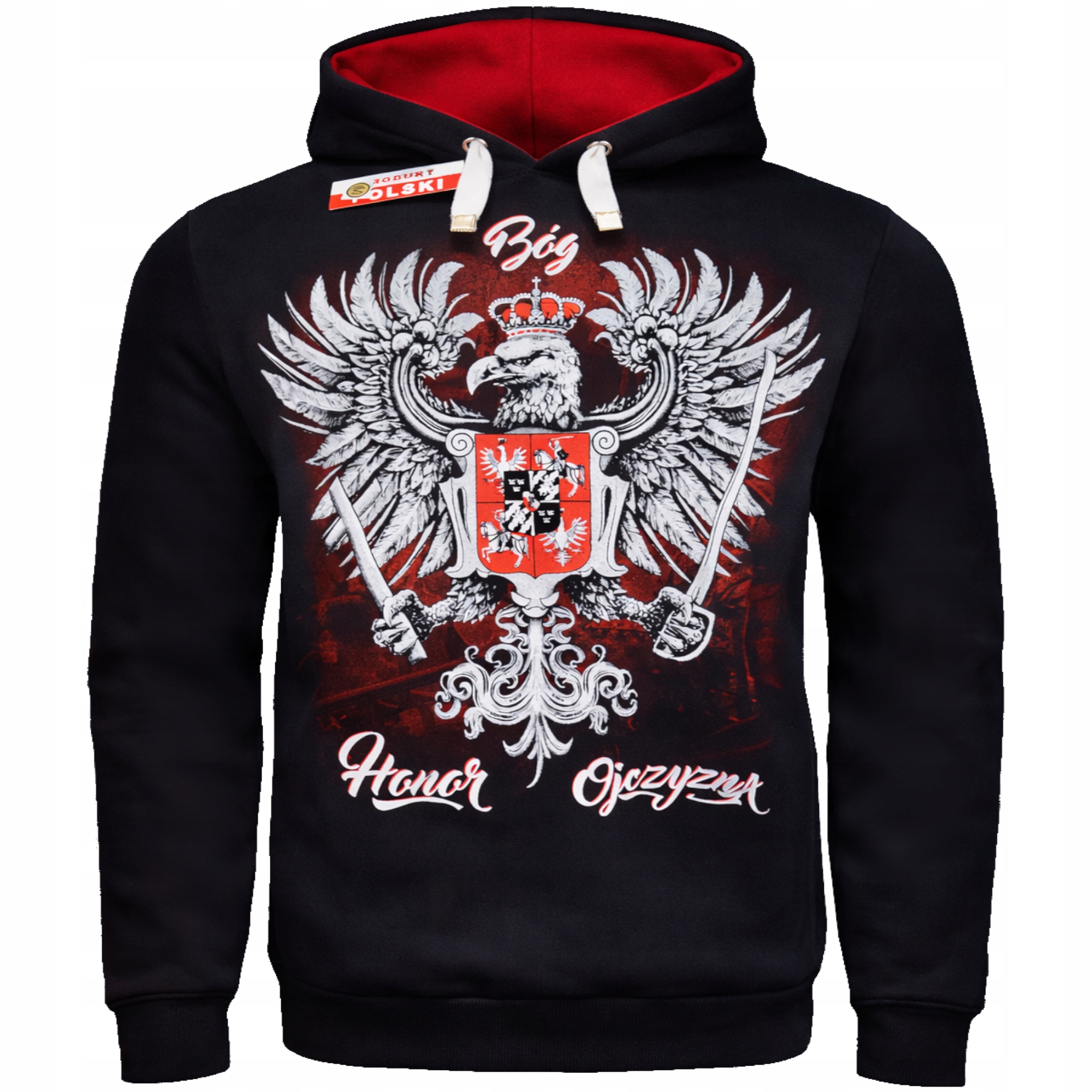 Mikina patriotická Bůh Honor Vlast oboustranný potisk Polský Výrobek vel. L