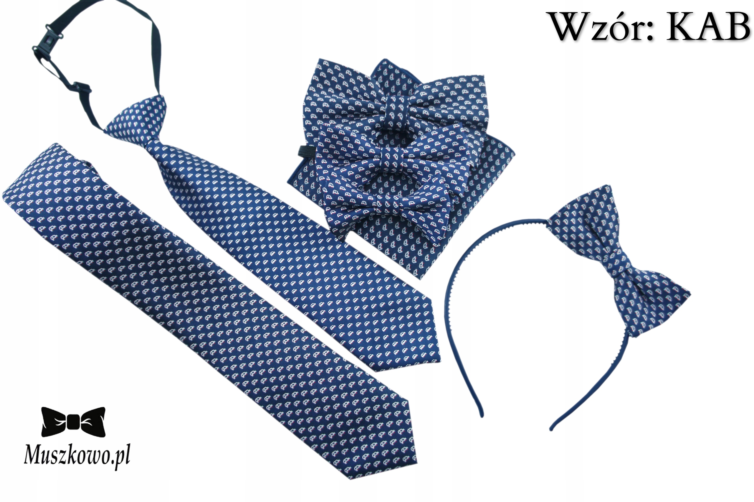 Krawat dziecięcy w AUTA SAMOCHODY POJAZDY GRANAT Marka Inna marka