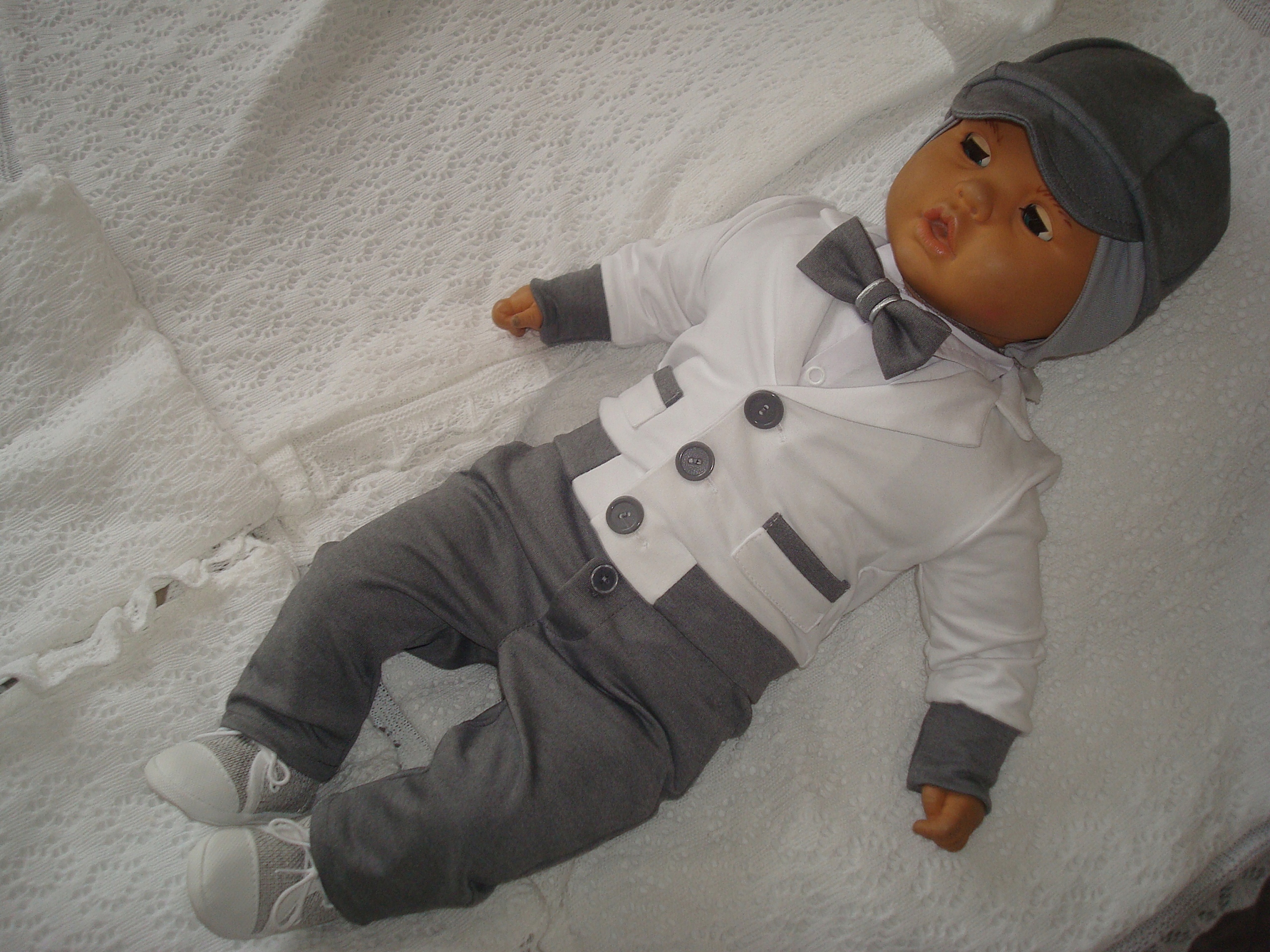 SWETEREK MARYNARKA KOMPLET UBRANKO/CHRZTU/80 Marka bez marki