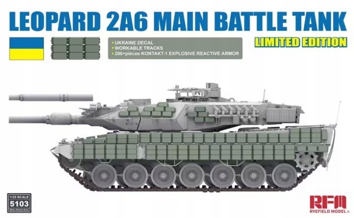Hlavní bitevní tank Leopard 2A6 (limitovaná edice) 1:35 Rye Field Model 5103