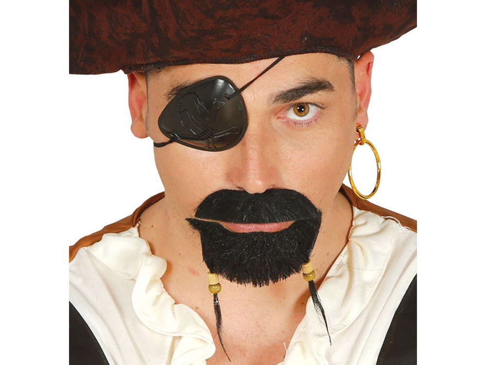 

Broda Z Wąsami Samoprzylepna Czarna