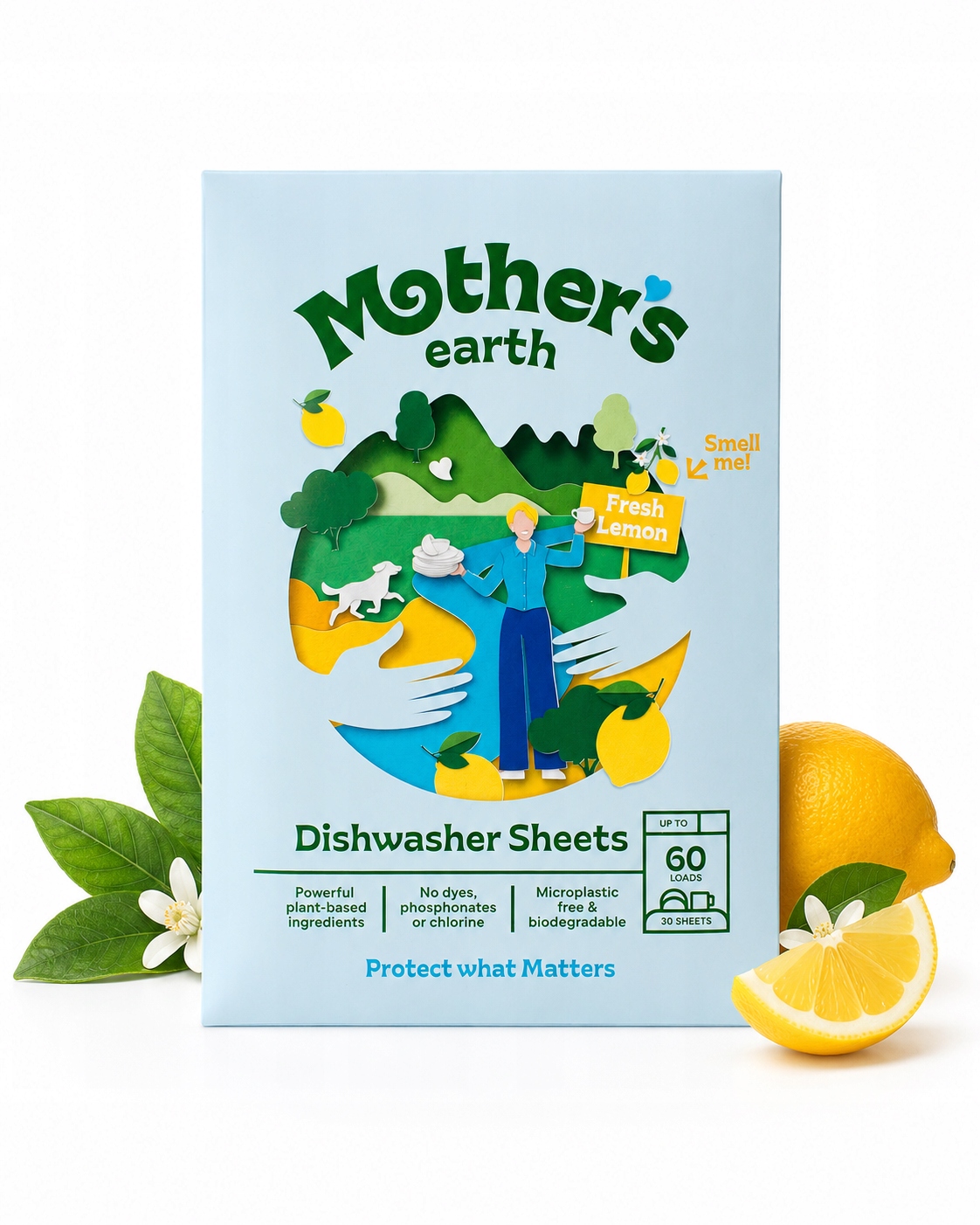 Listki ekologiczne do zmywarki tabletki Cytrynowe Mother's Earth 60 Myć