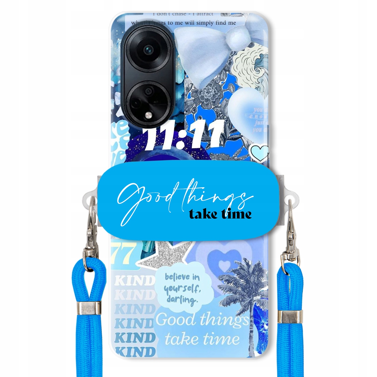 Puzdro pre Oppo A98 5G Držiak vodítko Crossbody Good Things Take Time Lata