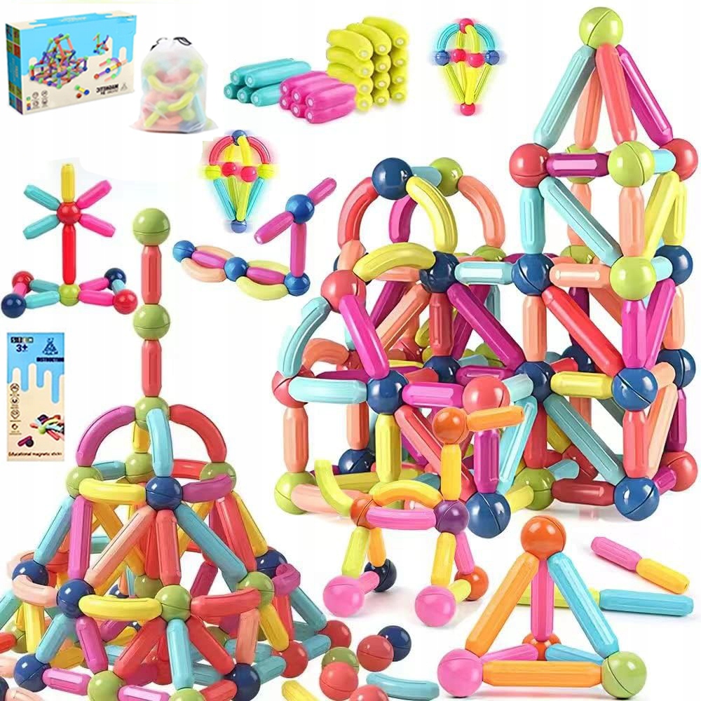 KLOCKI MAGNETYCZNE EDUKACYJNE MAGNETIC STICKS XXL