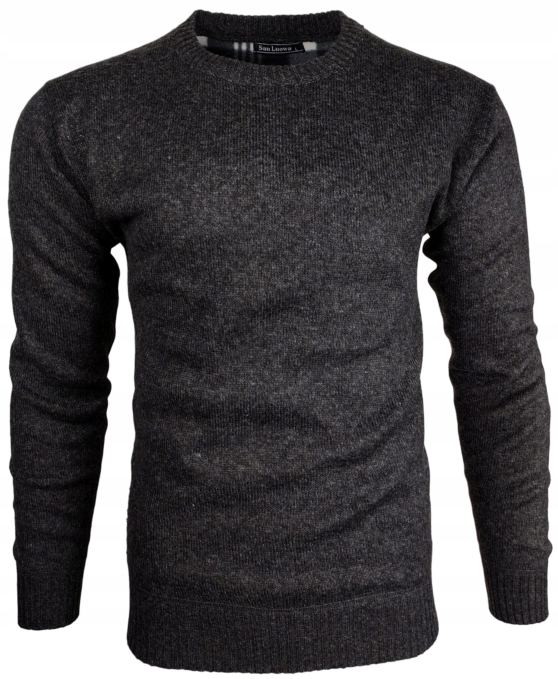 

Sweter Męski Grafitowy Na Polarze Ciepły C15 r 3XL