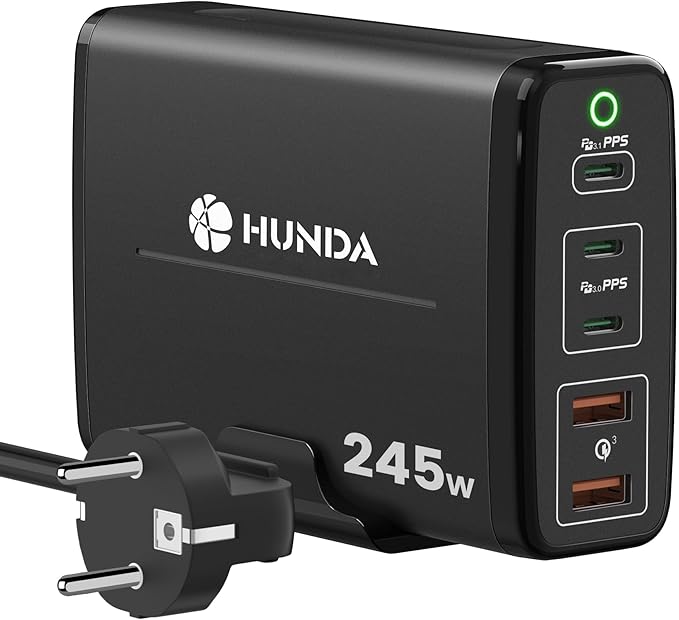 Nabíječka Usb C 245 W, nabíječka Hunda GaN Usb, mnoho 5-portových