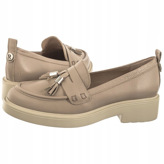 Boty Mokasíny Kožené Dámské Ryłko Béžové L2RN8