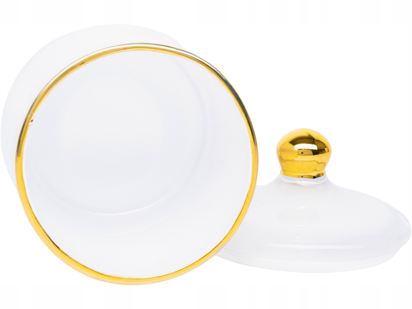 SZKLANY Pojemnik 13 x 10,5 cm NA WACIKI PŁATKI KOSMETYCZNE - Biały Złoty Marka Artpol
