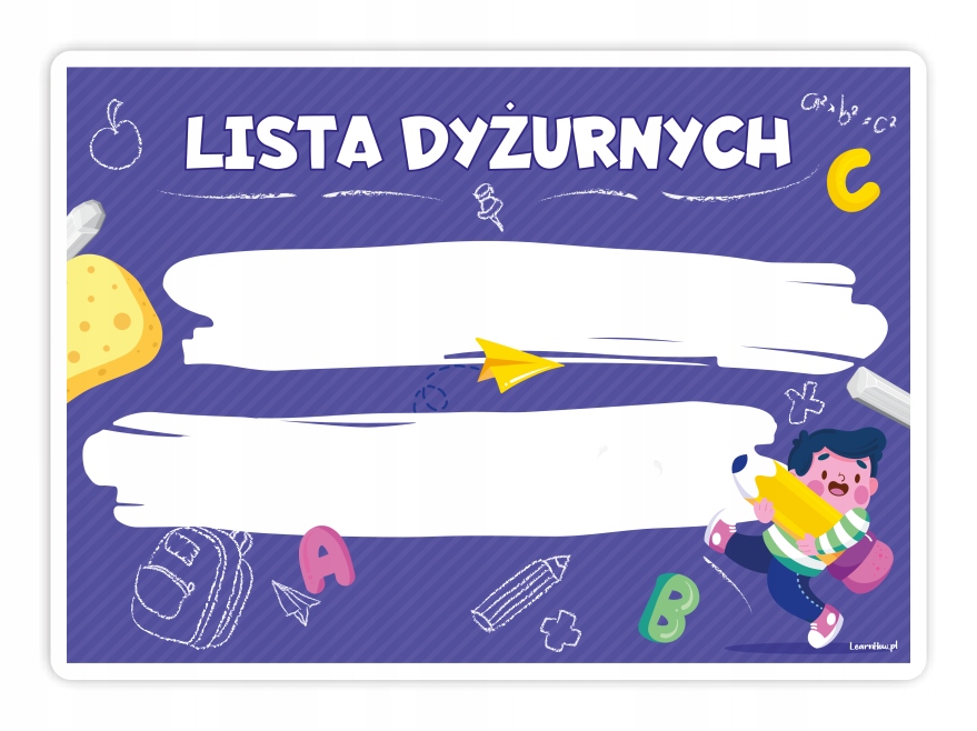 

Tablica Dyżurnych Fiolet A4 (zalaminowana)