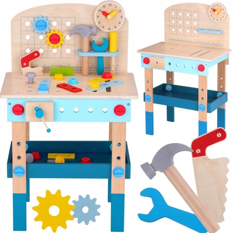 Drewniany Stół Majsterkowania Warsztat Majsterkowicza Zabawkowy Tooky Toy