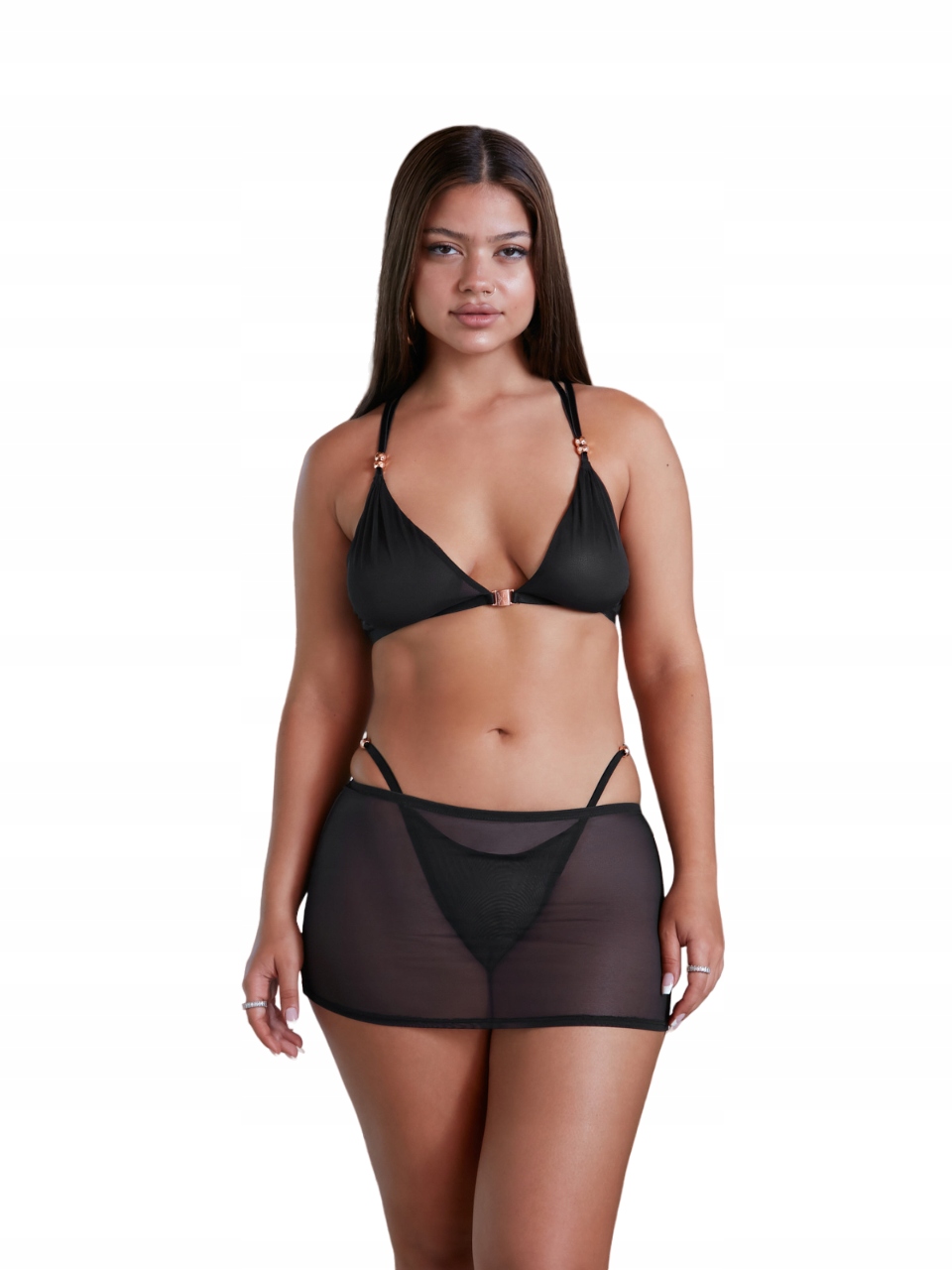 SAVAGEX CZARNA SPÓDNICA Z SIATECZKI M