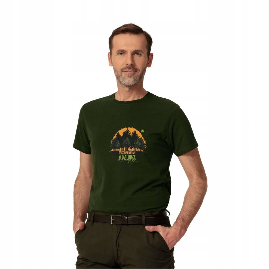 T-shirt męski " Zakorzeniony w naturze " Fnt Forester Tagart r. 2XL Bawełna